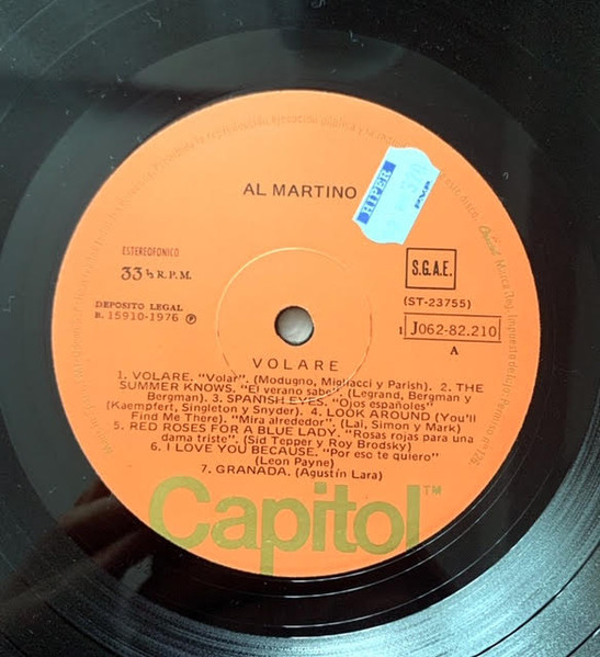 Al Martino - Volare | Capitol Records (1J 062-82.210) - 3 Al Martino - Volare | Capitol Records (1J 062-82.210) - 3