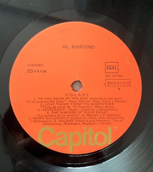 Al Martino - Volare | Capitol Records (1J 062-82.210) - 4 Al Martino - Volare | Capitol Records (1J 062-82.210) - 4