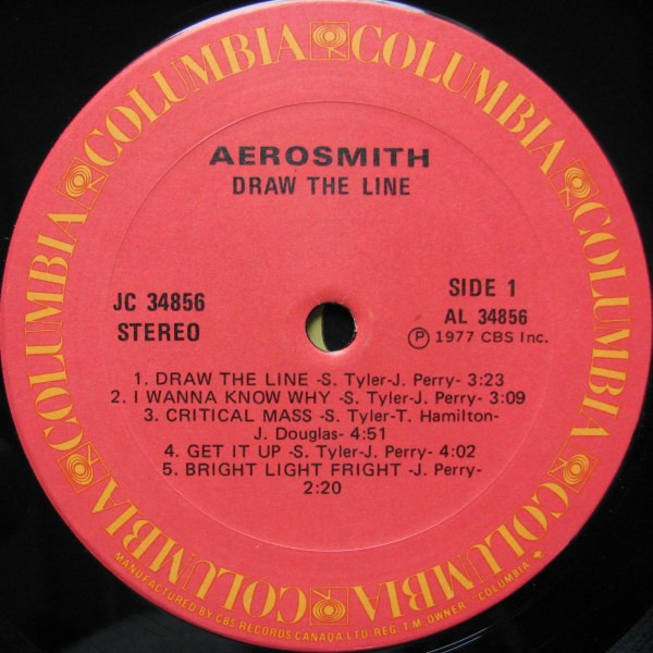 Aerosmith - Draw The Line | Columbia (JC 34856) - 3