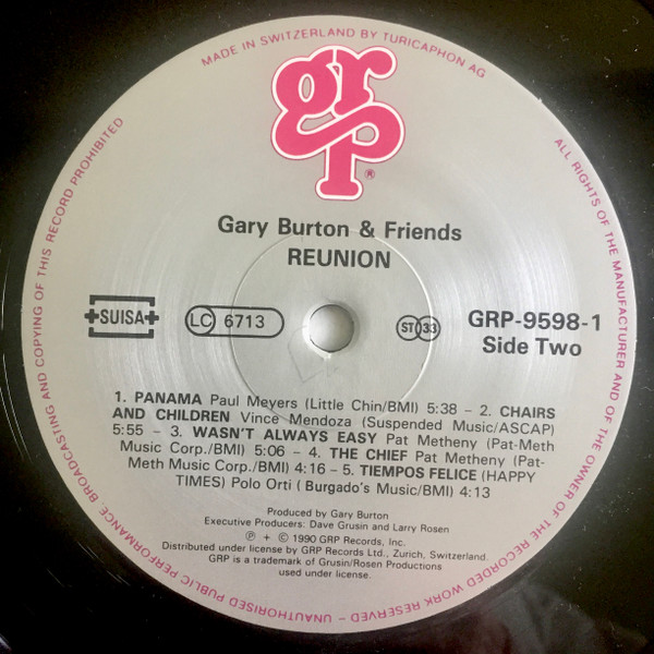 Gary Burton - Reunion | GRP (GRP-9598-1) - 4