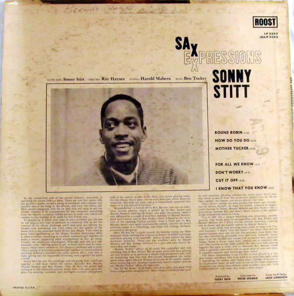 Sonny Stitt - Sax Expressions | Royal Roost (LP 2262) - 2 Sonny Stitt - Sax Expressions | Royal Roost (LP 2262) - 2