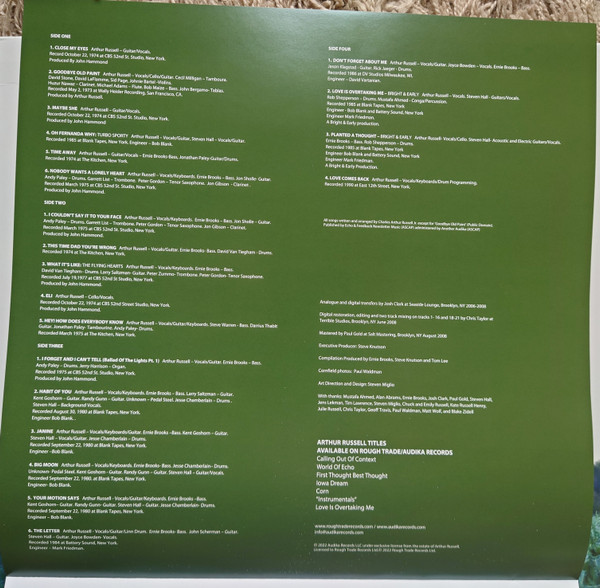 Arthur Russell - Love Is Overtaking Me | Rough Trade (RTRADLP481) - 4 Arthur Russell - Love Is Overtaking Me | Rough Trade (RTRADLP481) - 4