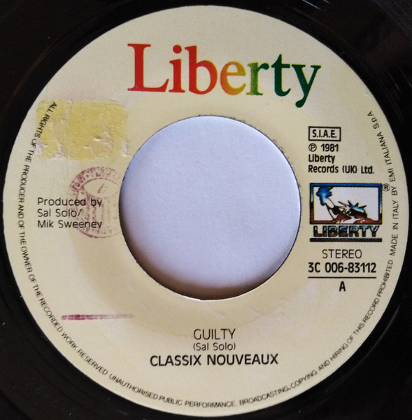 Classix Nouveaux - Guilty | Liberty (3C 006-83112) - 3