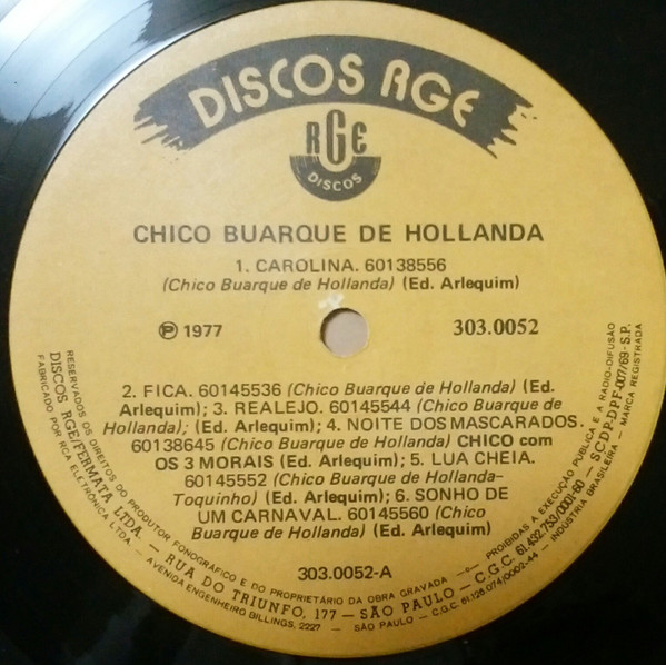 Chico Buarque De Hollanda - Chico Buarque De Hollanda | RGE (303.0051/52) - 4
