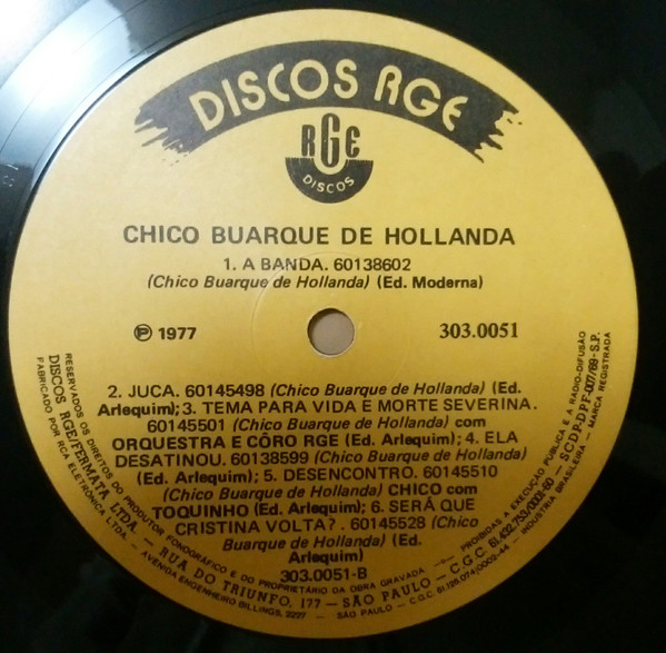 Chico Buarque De Hollanda - Chico Buarque De Hollanda | RGE (303.0051/52) - 3