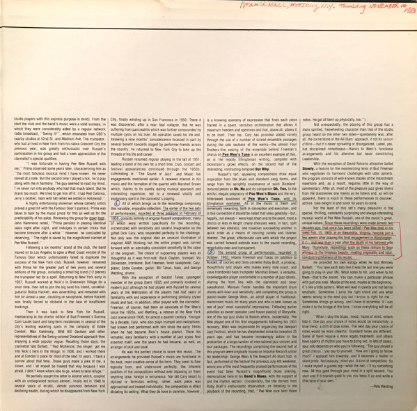 Pee Wee Russell / George Wein & The Newport All-Stars - Salute To Newport: Featuring Pee Wee Russell | ABC Impulse! (IA-9359/2) - 3