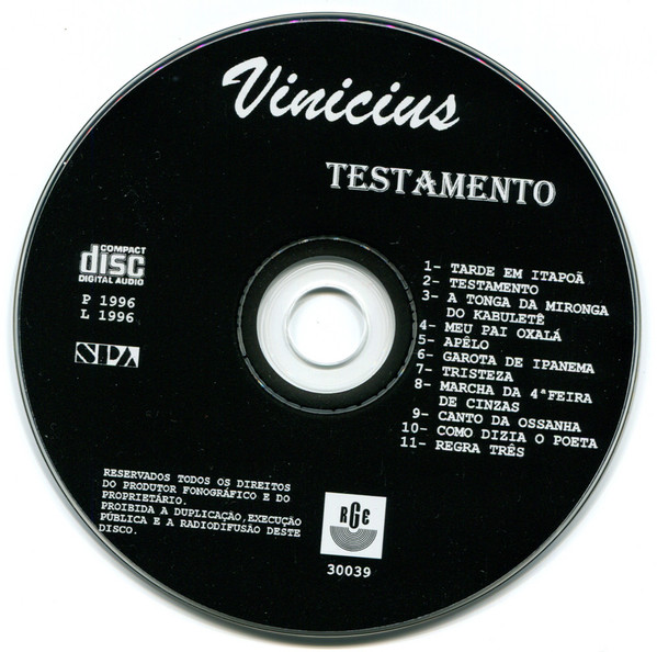 Vinicius De Moraes - Testamento | Ovação (30039) - 4