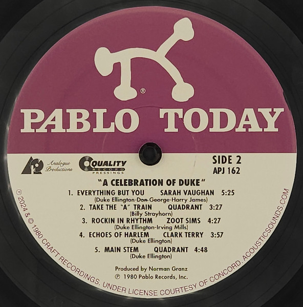 Zoot Sims , Sarah Vaughan , Clark Terry , Quadrant - A Celebration Of Duke | Analogue Productions (APJ 162) - 4