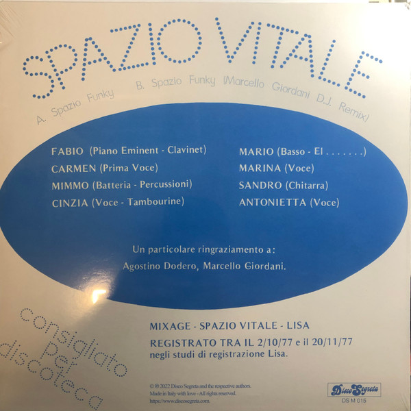 Spazio Vitale - Spazio Funky | Disco Segreta (DS M 015) - 2 Spazio Vitale - Spazio Funky | Disco Segreta (DS M 015) - 2