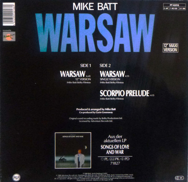 Mike Batt - Warsaw | RCA (PT42216) - 2