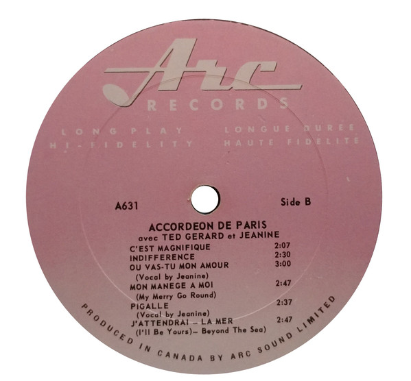 Ted Gerard And Jeanine - Accordéon De Paris | Arc Records (631) - 4 Ted Gerard And Jeanine - Accordéon De Paris | Arc Records (631) - 4