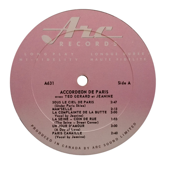 Ted Gerard And Jeanine - Accordéon De Paris | Arc Records (631) - 3 Ted Gerard And Jeanine - Accordéon De Paris | Arc Records (631) - 3
