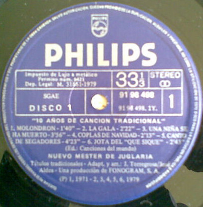 Nuevo Mester De Juglaría - 10 Años De Canción Tradicional - En Directo | Philips (66 41 987) - 3