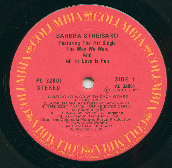Barbra Streisand - The Way We Were [Vinyl] | Columbia (PC 32801) - 2