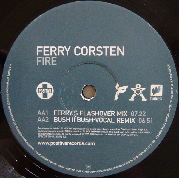 Ferry Corsten - Fire | Positiva (12TIV229) - 4