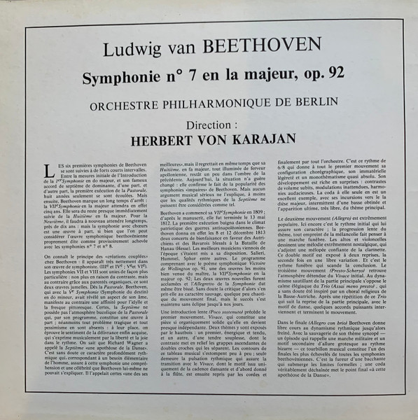 Ludwig van Beethoven / Berliner Philharmoniker , Herbert von Karajan - Symphonie N° 7 | Deutsche Grammophon (2535 306) - 4 Ludwig van Beethoven / Berliner Philharmoniker , Herbert von Karajan - Symphonie N° 7 | Deutsche Grammophon (2535 306) - 4