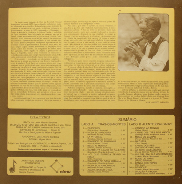 José Alberto Sardinha - Recolhas Musicais Da Tradição Oral Portuguesa 3: Trás-Os-Montes / Alentejo / Algarve | Contralto (RMP-10.03) - 2