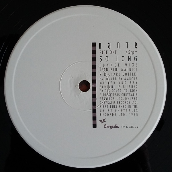 Steven Dante - So Long / Lovin' Eyes | Chrysalis (CHS 12 2897) - 3