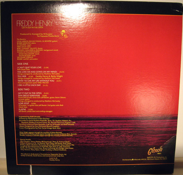 Freddy Henry - Get It Out In The Open | Clouds (CL-8809) - 2 Freddy Henry - Get It Out In The Open | Clouds (CL-8809) - 2