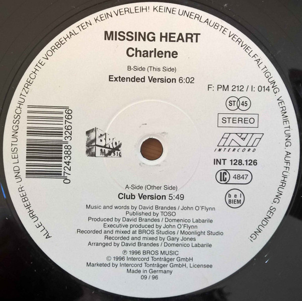 Missing Heart - Charlene | Bros Music (INT 128.126)
