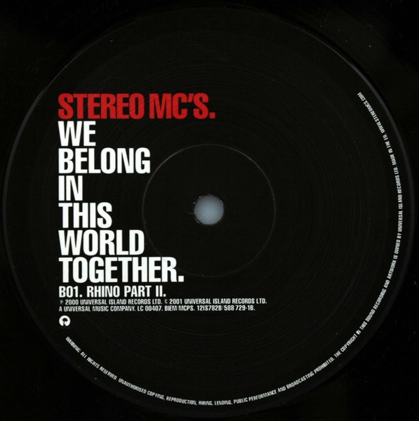Stereo MC's - We Belong In This World Together | Island Records (12IS782) - 4 Stereo MC's - We Belong In This World Together | Island Records (12IS782) - 4