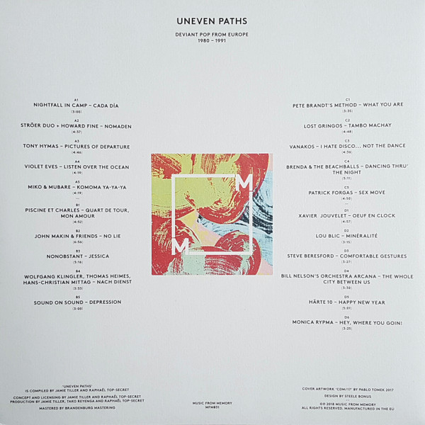 Various - Uneven Paths (Deviant Pop From Europe 1980-1991) | Music From Memory (MFM031)