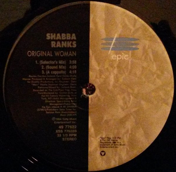 Shabba Ranks - Ram Dancehall / Original Woman | Epic (49 77622) - 2 Shabba Ranks - Ram Dancehall / Original Woman | Epic (49 77622) - 2