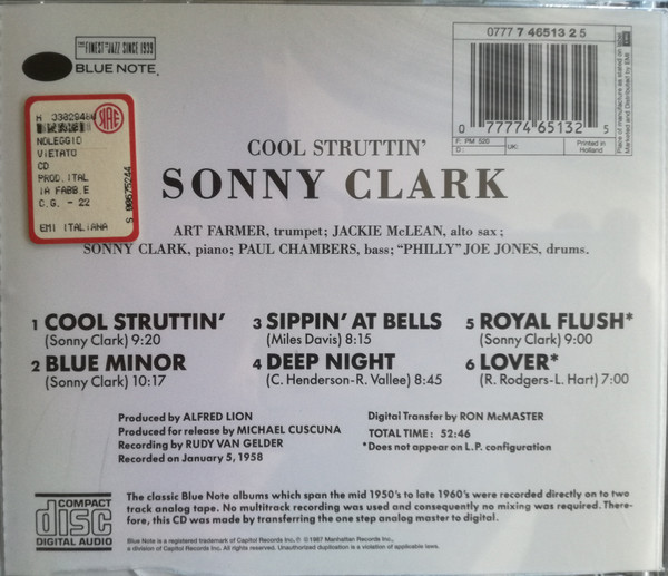 Sonny Clark - Cool Struttin' | Blue Note (0777 7 46513 2 5) - 2