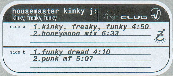 Housemaster Kinky J - Kinky, Freaky, Funky | Virgin Club (VGP 000071) - 2 Housemaster Kinky J - Kinky, Freaky, Funky | Virgin Club (VGP 000071) - 2