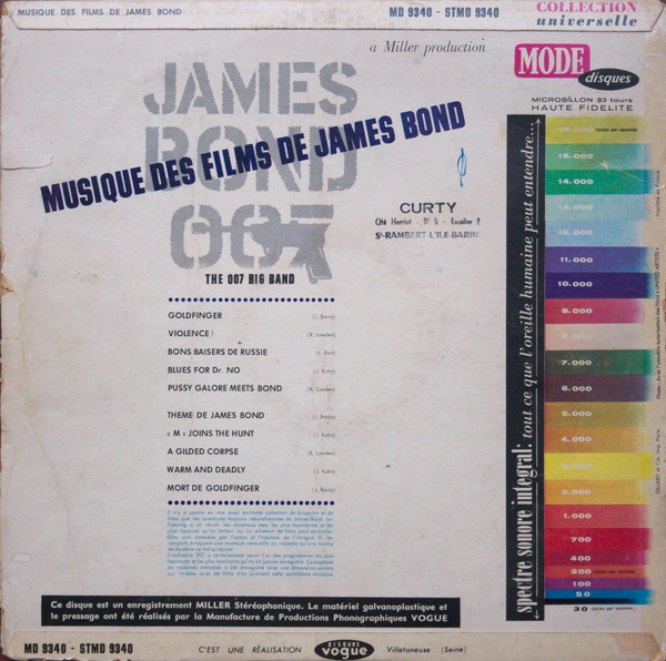 The Zero Zero Seven Band - Musique Des Films De James Bond 007 | Mode Disques (MD 9340) - 2 The Zero Zero Seven Band - Musique Des Films De James Bond 007 | Mode Disques (MD 9340) - 2