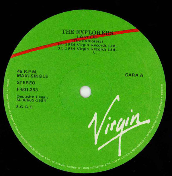 The Explorers - Lorelei (Extended Mix) / You Go Up In Smoke | Virgin (F 601353) - main