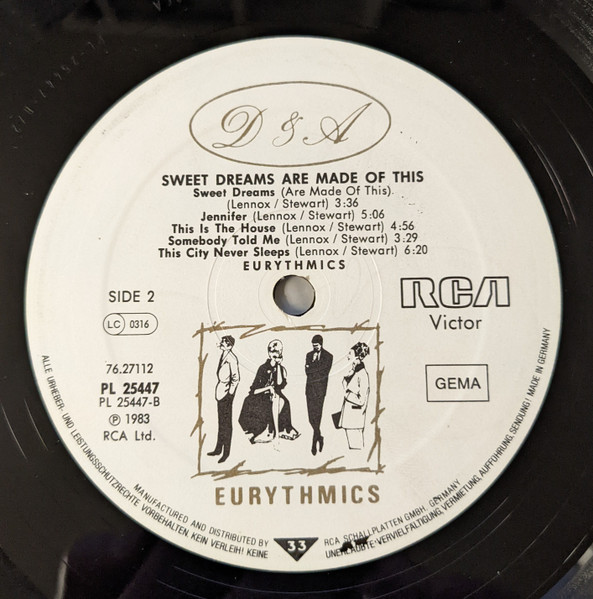 Eurythmics - Sweet Dreams Are Made Of This | RCA (PL 25447) - 4 Eurythmics - Sweet Dreams Are Made Of This | RCA (PL 25447) - 4