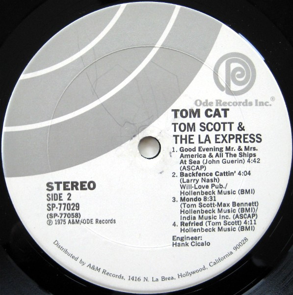Tom Scott & The L.A. Express - Tom Cat | Ode Records (SP-77029) - 4