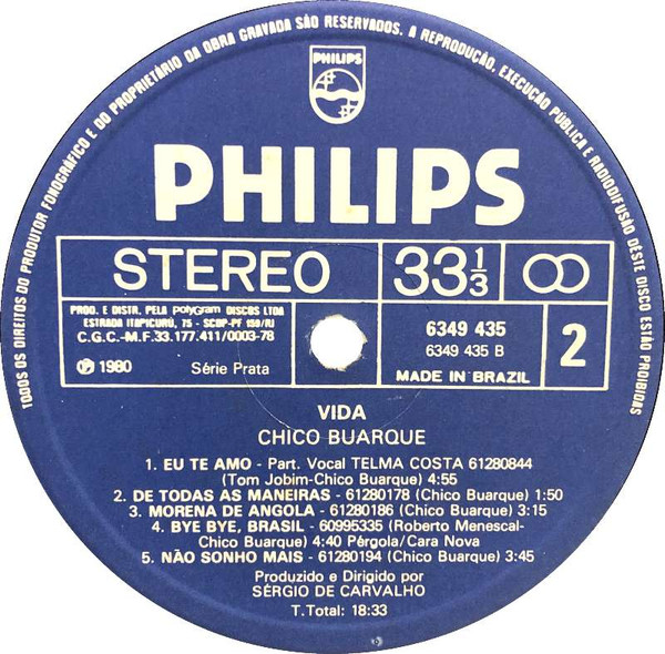 Chico Buarque - Vida | Philips (6349.435) - 3