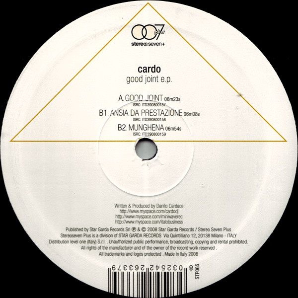 Cardo - Good Joint E.P. | Stereoseven Plus (STP065)