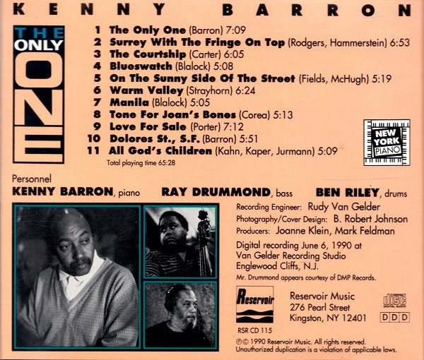 Kenny Barron - The Only One | Reservoir (RSR CD 115) - 3