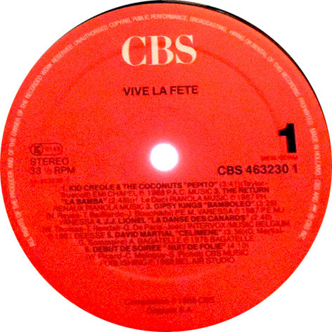 Various - Vive La Fête | CBS (CBS 463230 1) - 4 Various - Vive La Fête | CBS (CBS 463230 1) - 4