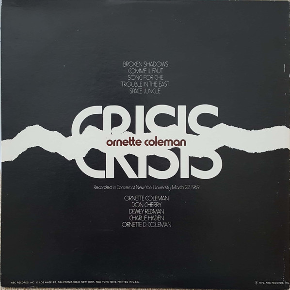 Ornette Coleman - Crisis | Impulse! (AS-9187) - 2