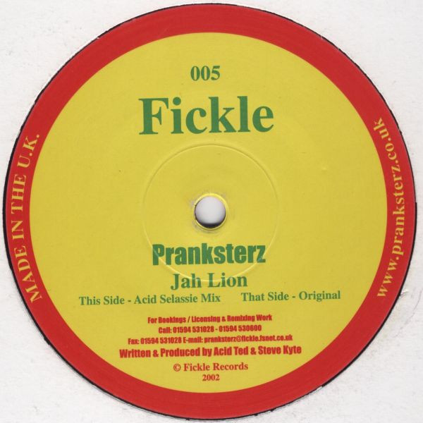 The Pranksterz - Jah Lion | Fickle Records (Fickle 005) - main