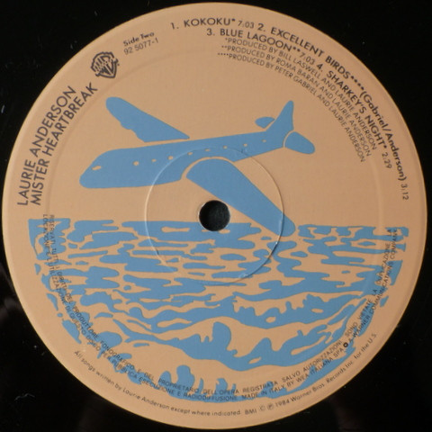 Laurie Anderson - Mister Heartbreak | Warner Bros. Records (92 5077-1) - 4