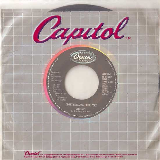 Heart - Alone / Barracuda (Live) (7") [Vinyl] | Capitol Records (B-44002) - 3