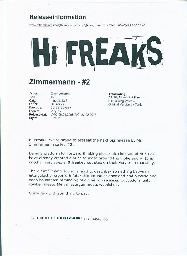 Jens Zimmermann - #2 | Hi Freaks (HIFREAKS 013) - 2