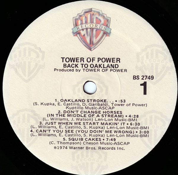 Tower Of Power - Back To Oakland | Warner Bros. Records (BS 2749) - 3