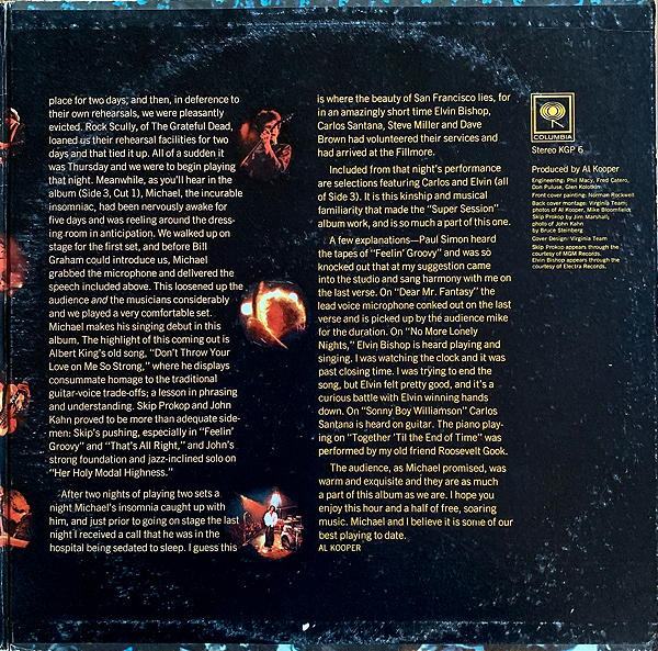 Mike Bloomfield & Al Kooper - The Live Adventures Of Mike Bloomfield And Al Kooper | Columbia (KGP 6) - 3 Mike Bloomfield & Al Kooper - The Live Adventures Of Mike Bloomfield And Al Kooper | Columbia (KGP 6) - 3