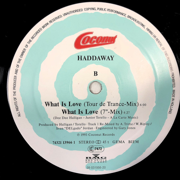 Haddaway - What Is Love (Remix) | Coconut (74321 13966 1) - 2
