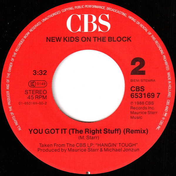 New Kids On The Block - You Got It (The Right Stuff) | CBS (653169 7) - 4 New Kids On The Block - You Got It (The Right Stuff) | CBS (653169 7) - 4