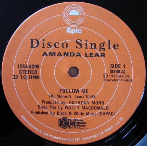 Amanda Lear - Follow Me | Epic (12E4-8290)