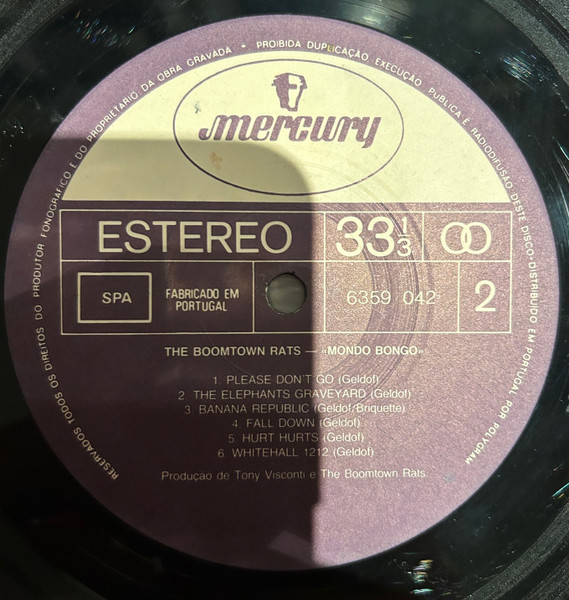 The Boomtown Rats - Mondo Bongo | Mercury (6359 042) - 3
