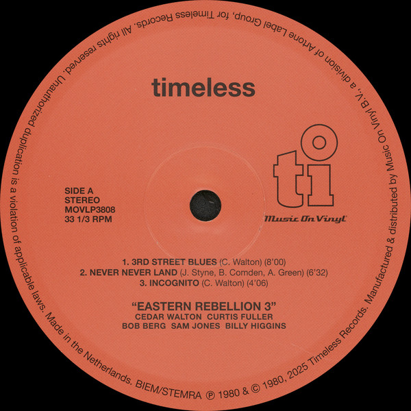Cedar Walton • Curtis Fuller • Bob Berg • Sam Jones • Billy Higgins - Eastern Rebellion 3 | Music On Vinyl (MOVLP3808) - 3 Cedar Walton • Curtis Fuller • Bob Berg • Sam Jones • Billy Higgins - Eastern Rebellion 3 | Music On Vinyl (MOVLP3808) - 3