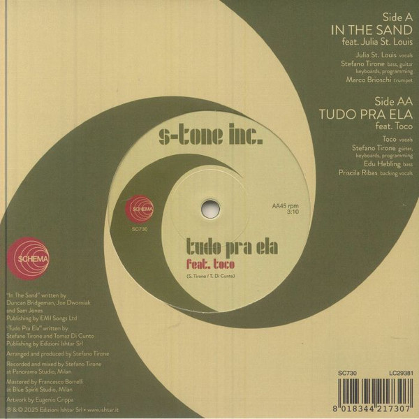 S-Tone Inc. - In The Sand / Tudo Pra Ela | Schema (SC730) - 2